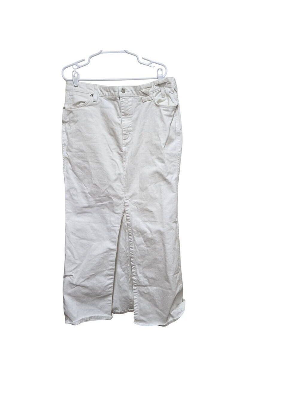 Wrangler x STAUD Westward White Denim Maxi Skirt Size 32